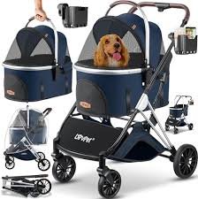 Lovpet® Hundvagn 3-i-1: Fällbar Transportbur med 360° Rörlighet