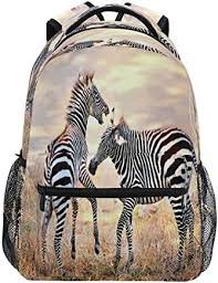 LUCKYEAH Zebra Skog Ryggsäck för Tonåringar