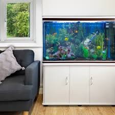 Vitt 300 L Akvarium med Skåp och Natursand