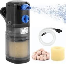 Omeco Inre Akvariefilter 500L/H - Tyst & Justerbar med Syretillförsel